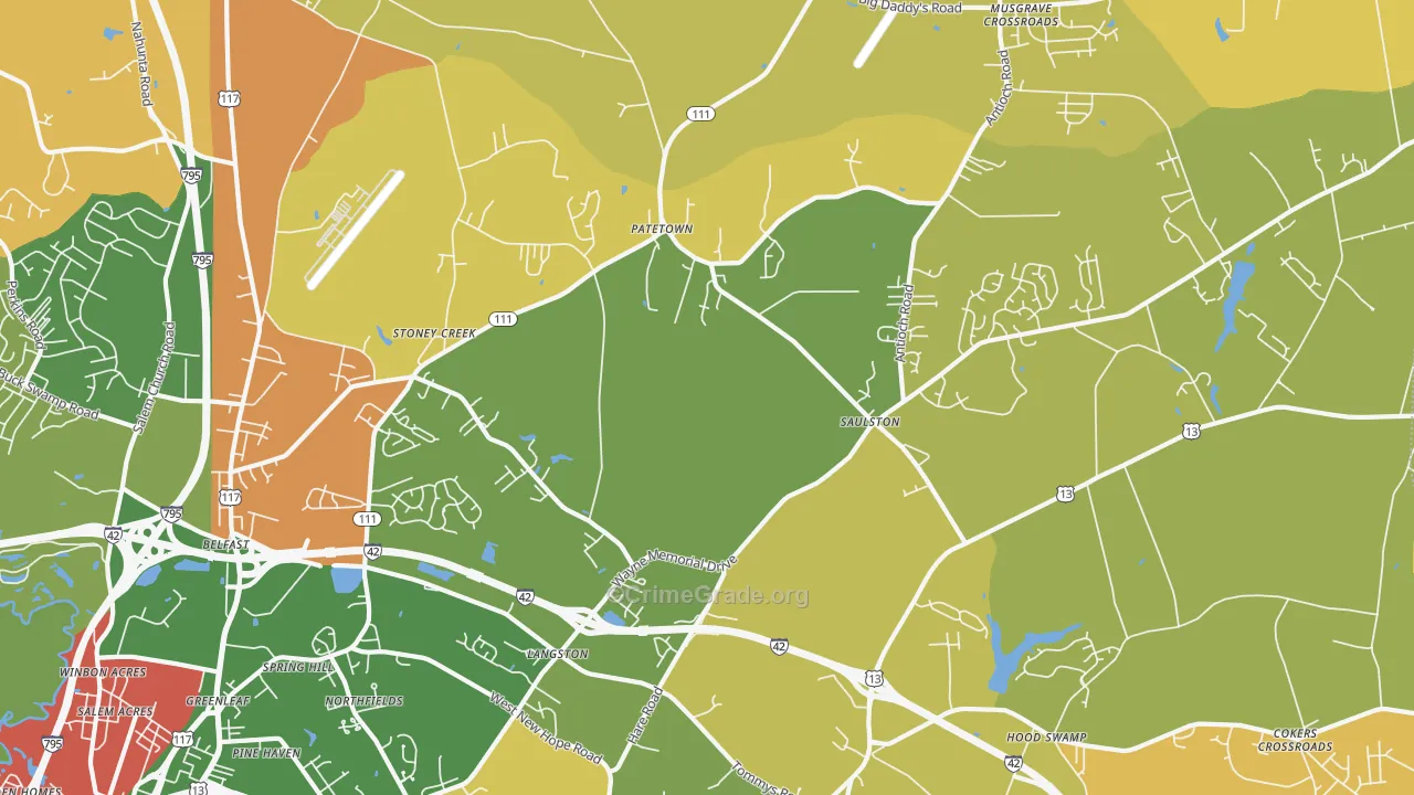 Belfast, NC Map of Arson Rates