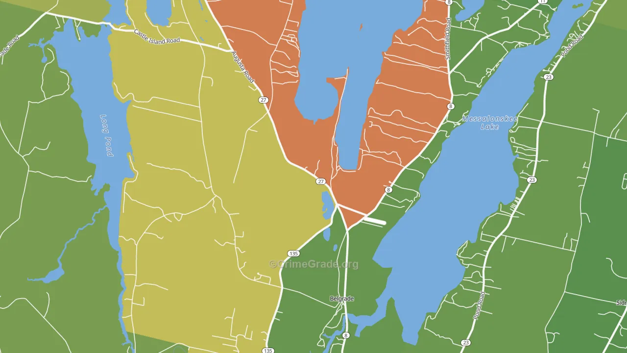 Belgrade, ME Map of Arson Rates