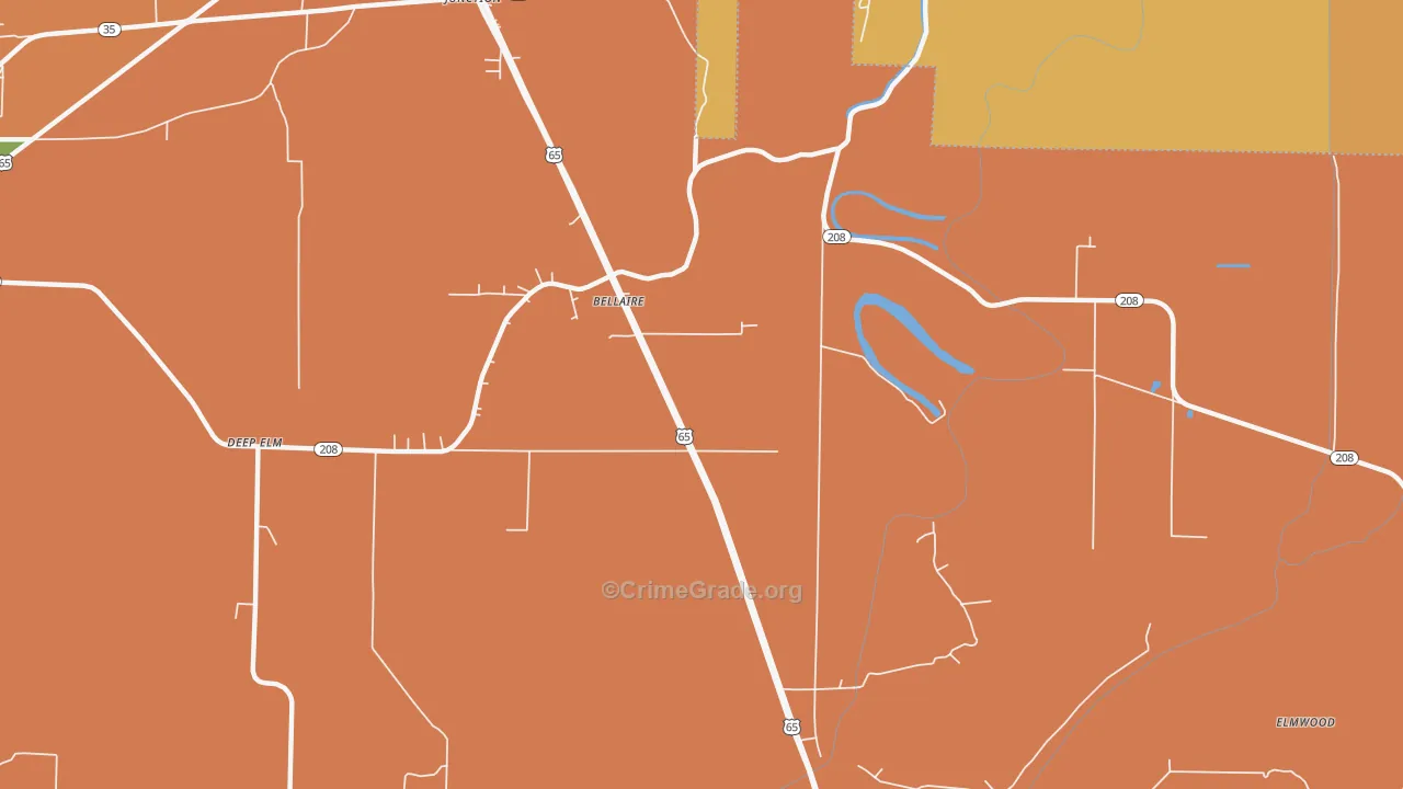 Bellaire, AR Map of Arson Rates