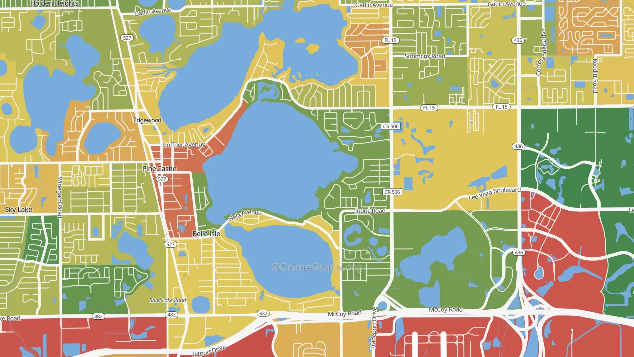 Belle Isle, FL Map of Arson Rates