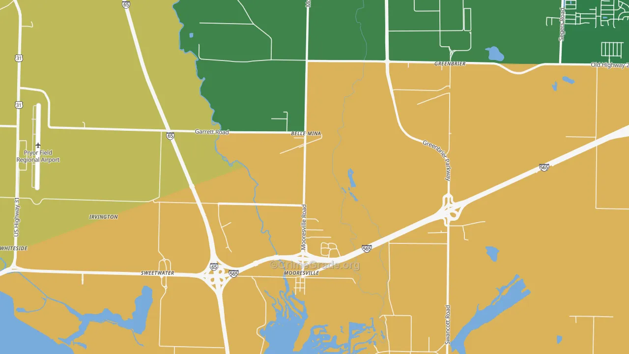Belle Mina, AL Map of Arson Rates