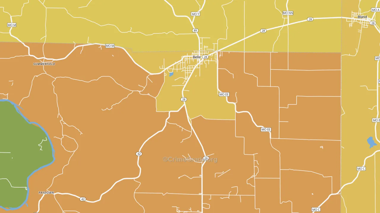 Belle, MO Map of Arson Rates