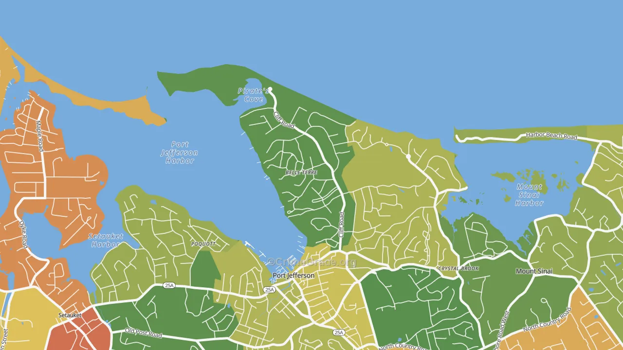 Belle Terre, NY Map of Arson Rates