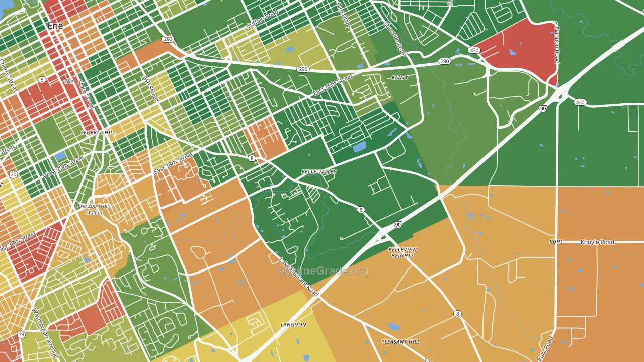 Belle Valley, Erie, PA Map of Arson Rates