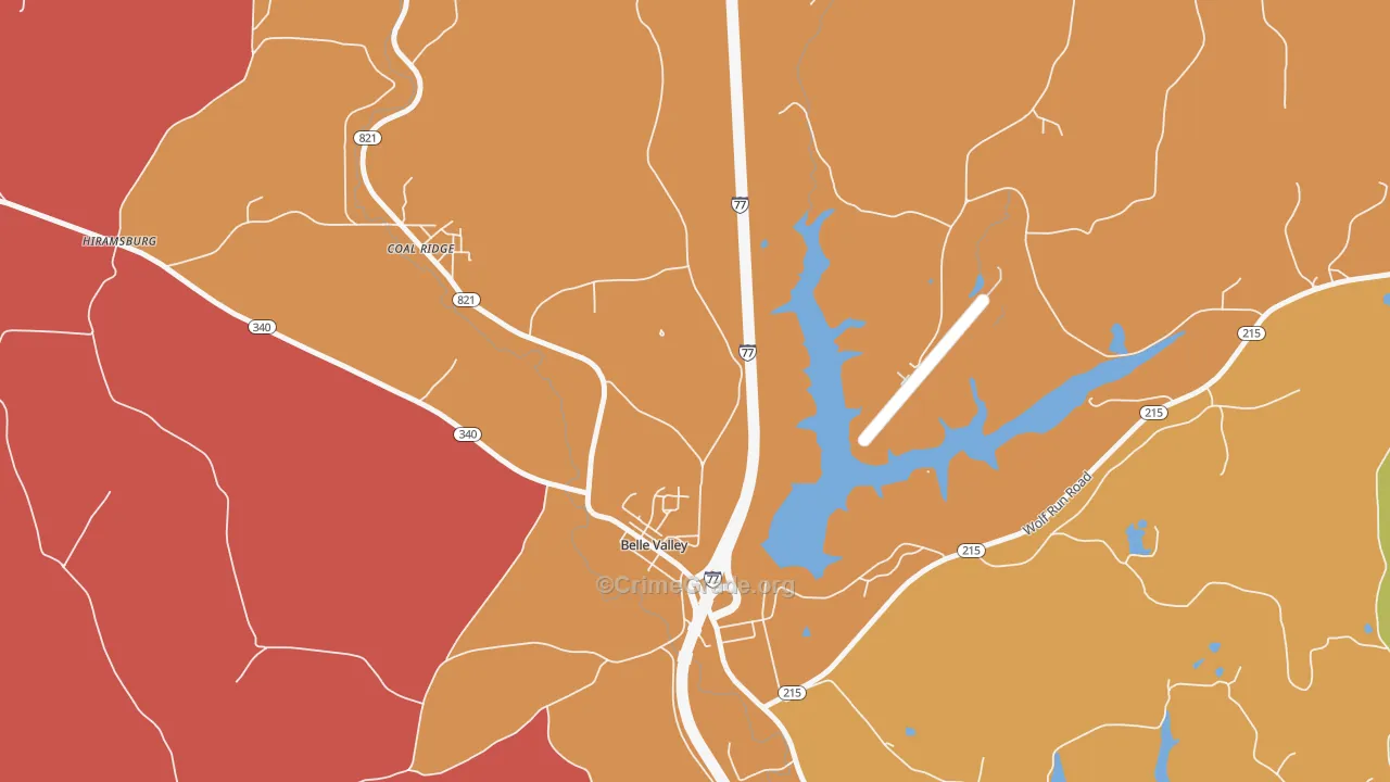 Belle Valley, OH Map of Arson Rates