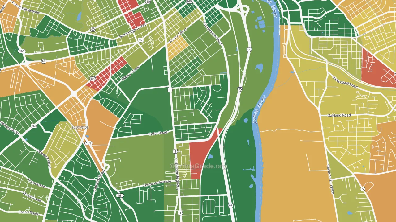 Bellemeade, Richmond, VA Map of Arson Rates