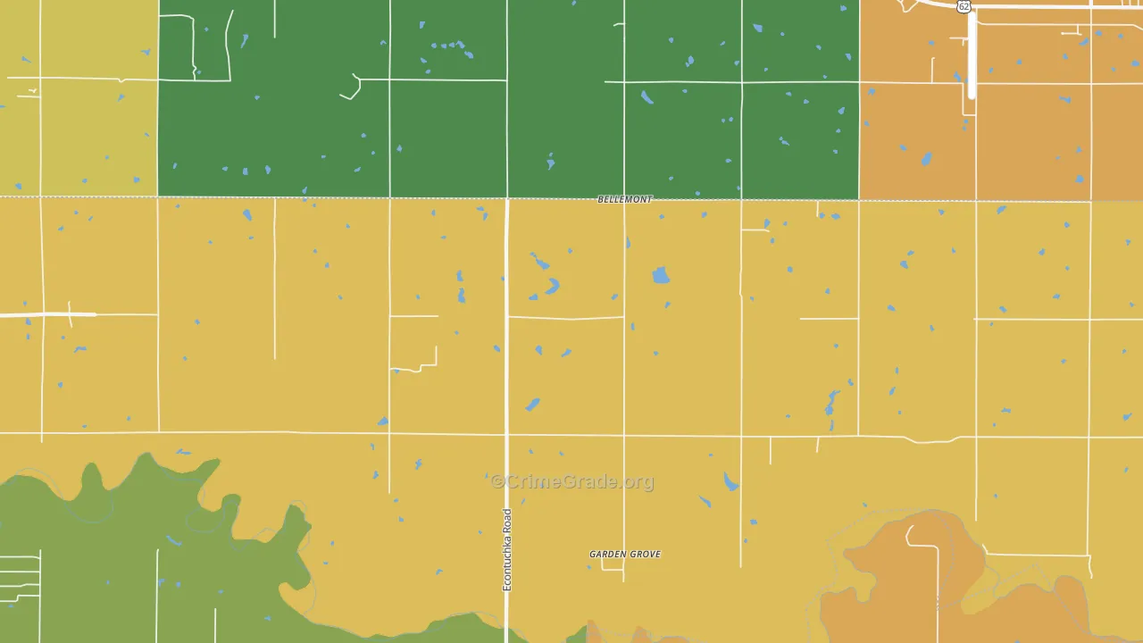 Bellemont, OK Map of Arson Rates