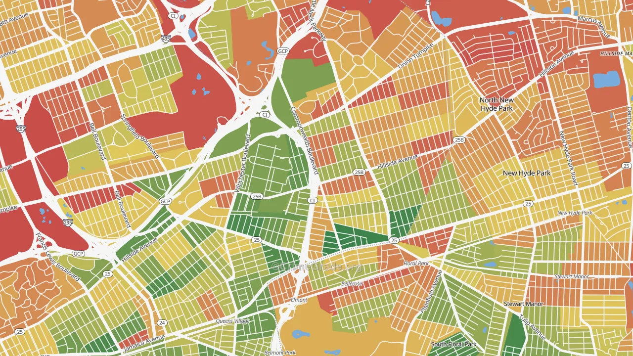 Bellerose, Queens, NY Map of Arson Rates