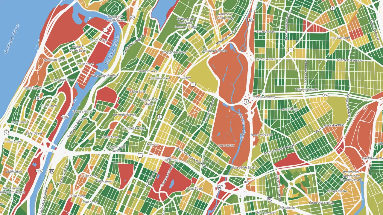 Belmont, Bronx, NY Map of Arson Rates