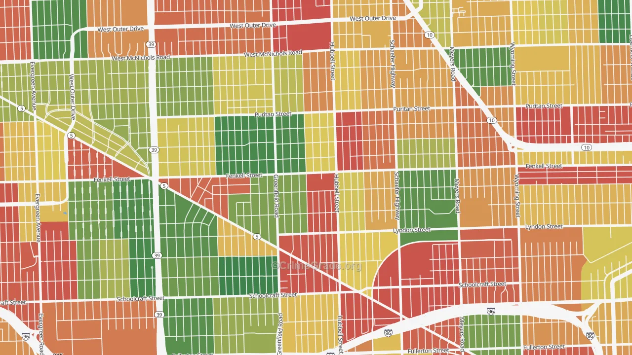 Belmont, Detroit, MI Map of Arson Rates