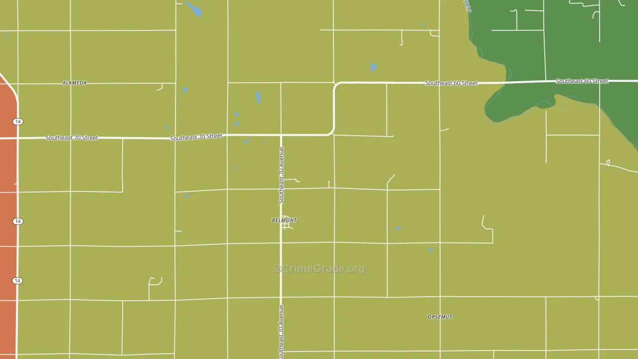 Belmont, KS Map of Arson Rates