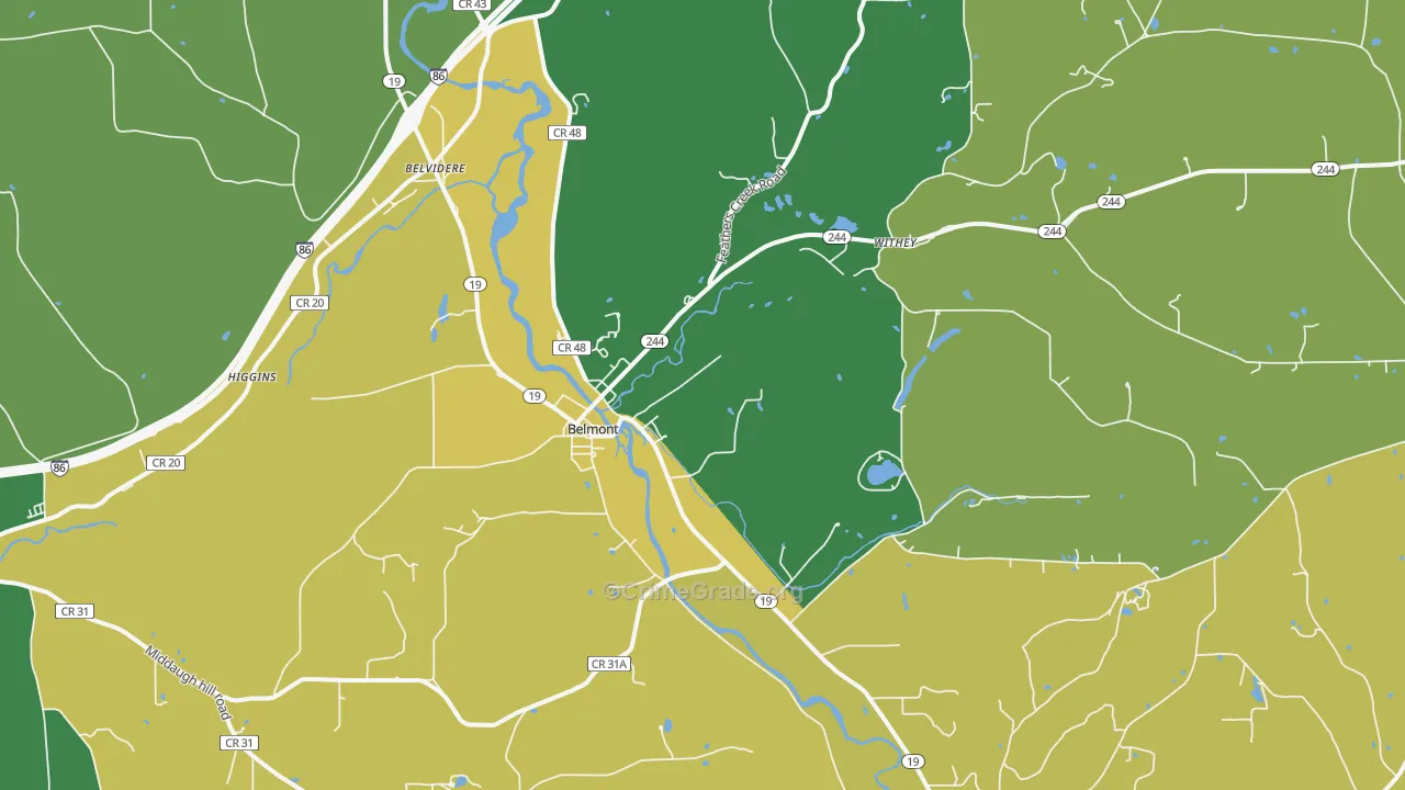 Belmont, NY Map of Arson Rates