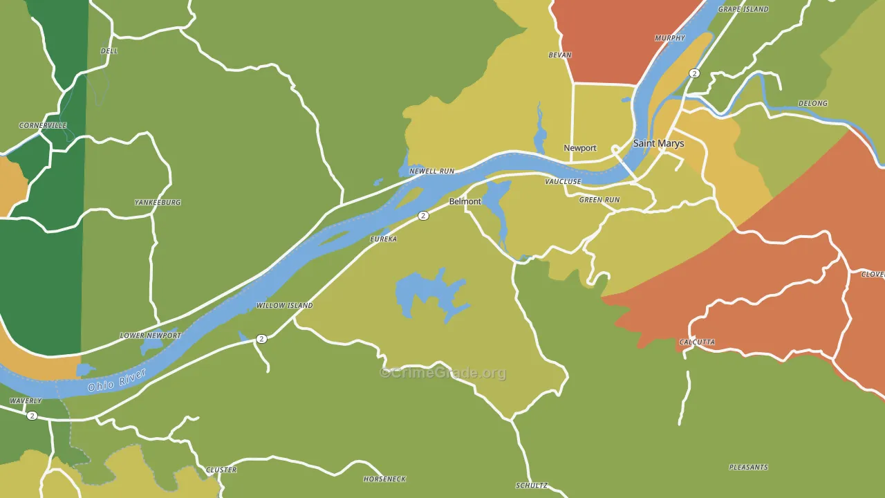 Belmont, WV Map of Arson Rates