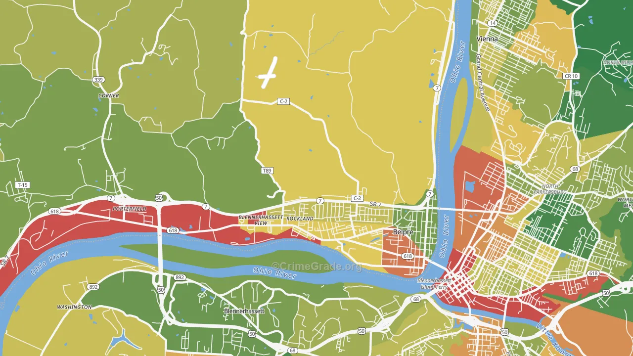 Belpre, OH Map of Arson Rates