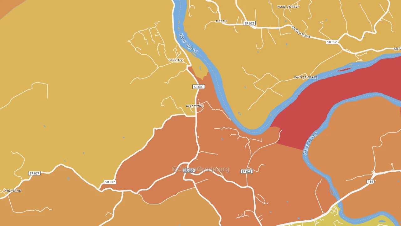 Belspring, VA Map of Arson Rates