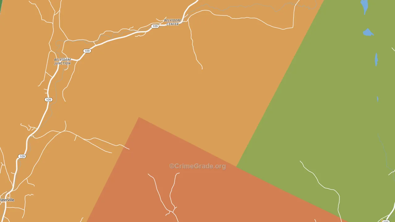 Belvidere Center, VT Map of Arson Rates