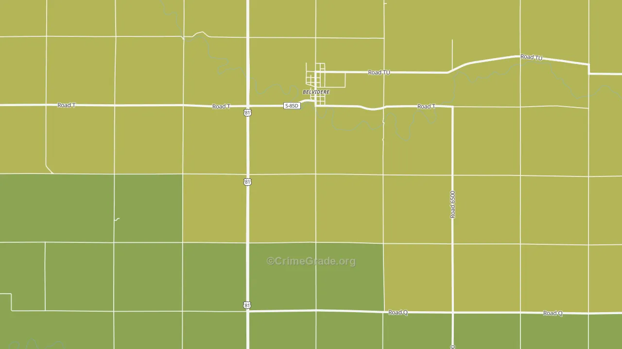 Belvidere, NE Map of Arson Rates