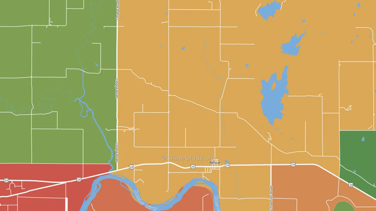 Belvue, KS Map of Arson Rates