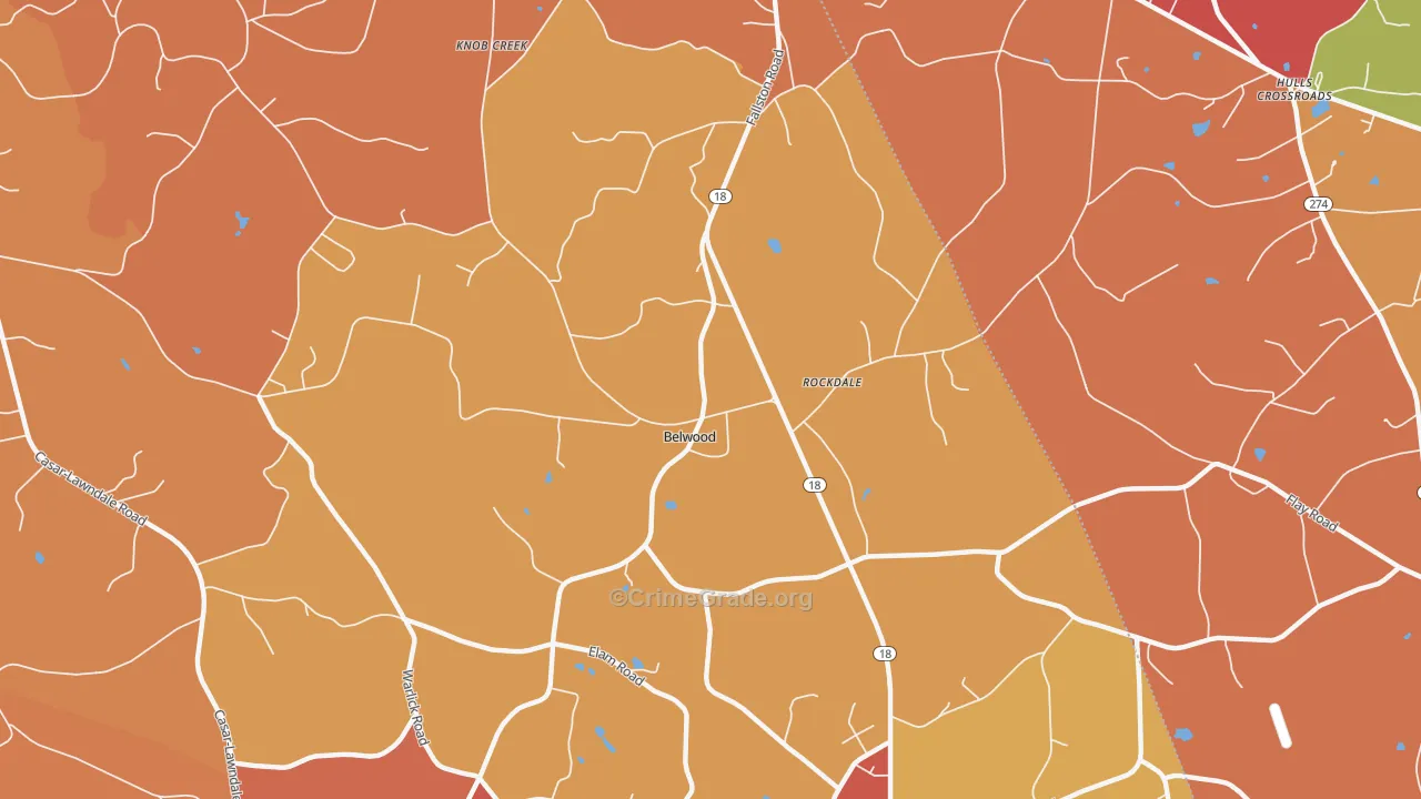 Belwood, NC Map of Arson Rates