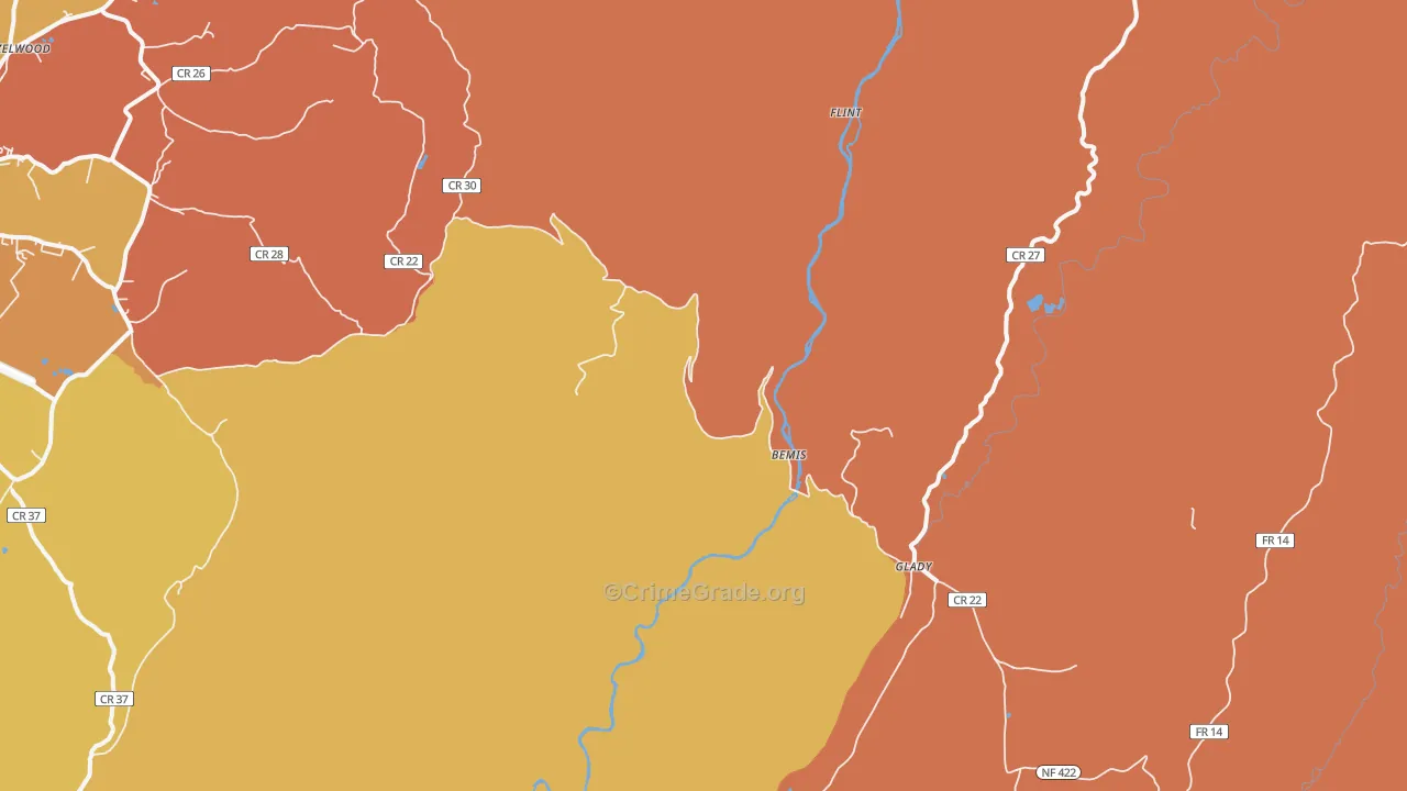Bemis, WV Map of Arson Rates