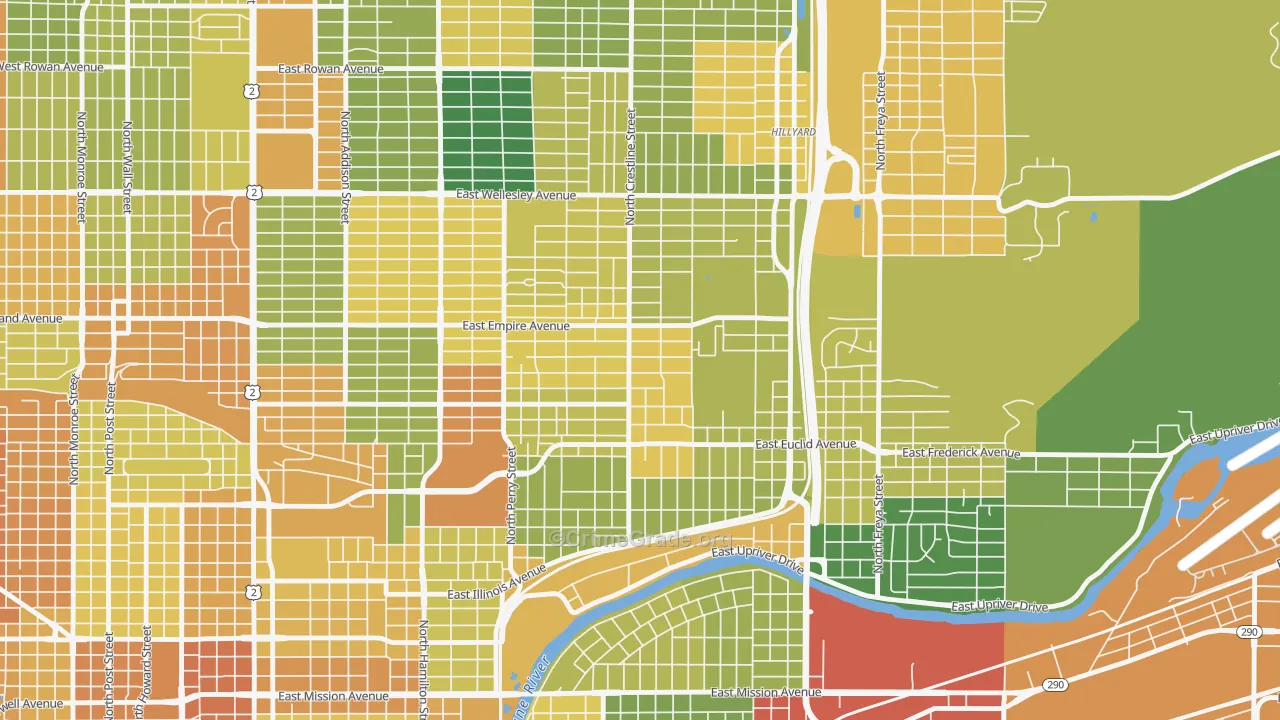Bemiss, Spokane, WA Map of Arson Rates