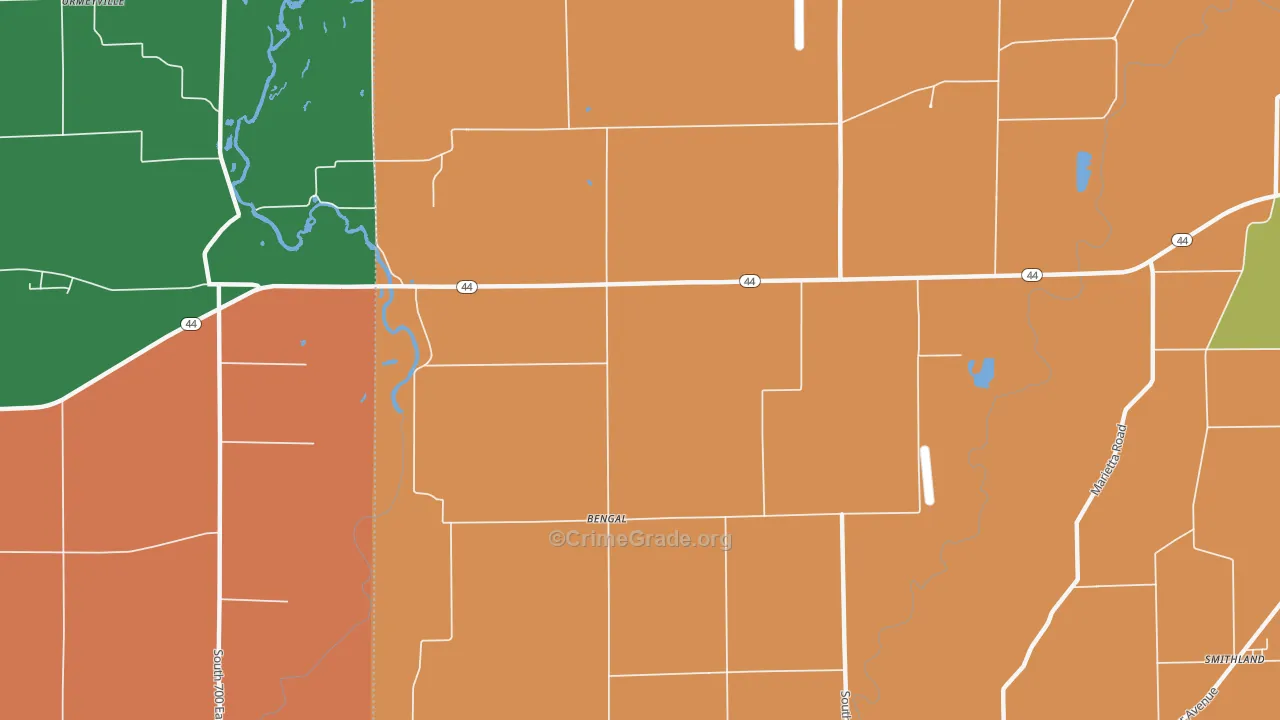 Bengal, IN Map of Arson Rates