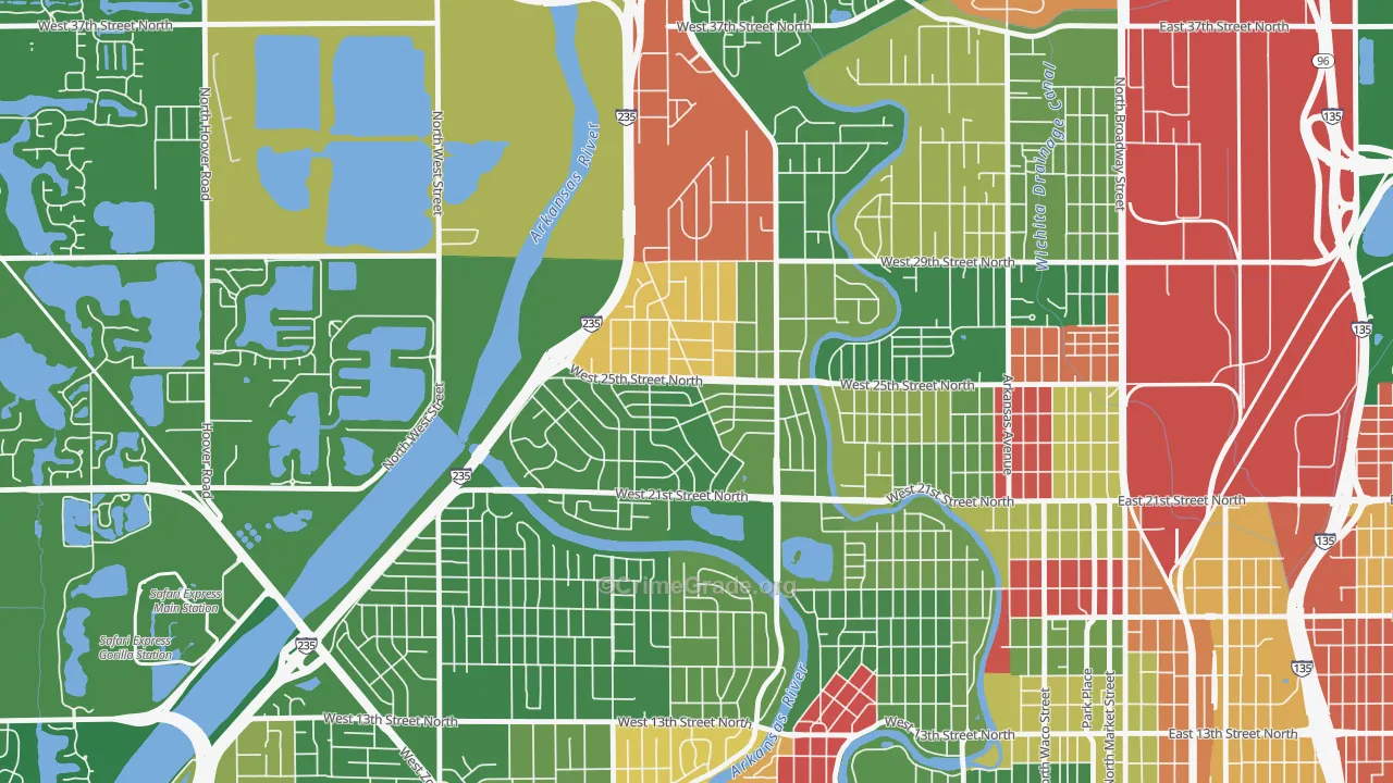 Benjamin Hills, Wichita, KS Map of Arson Rates