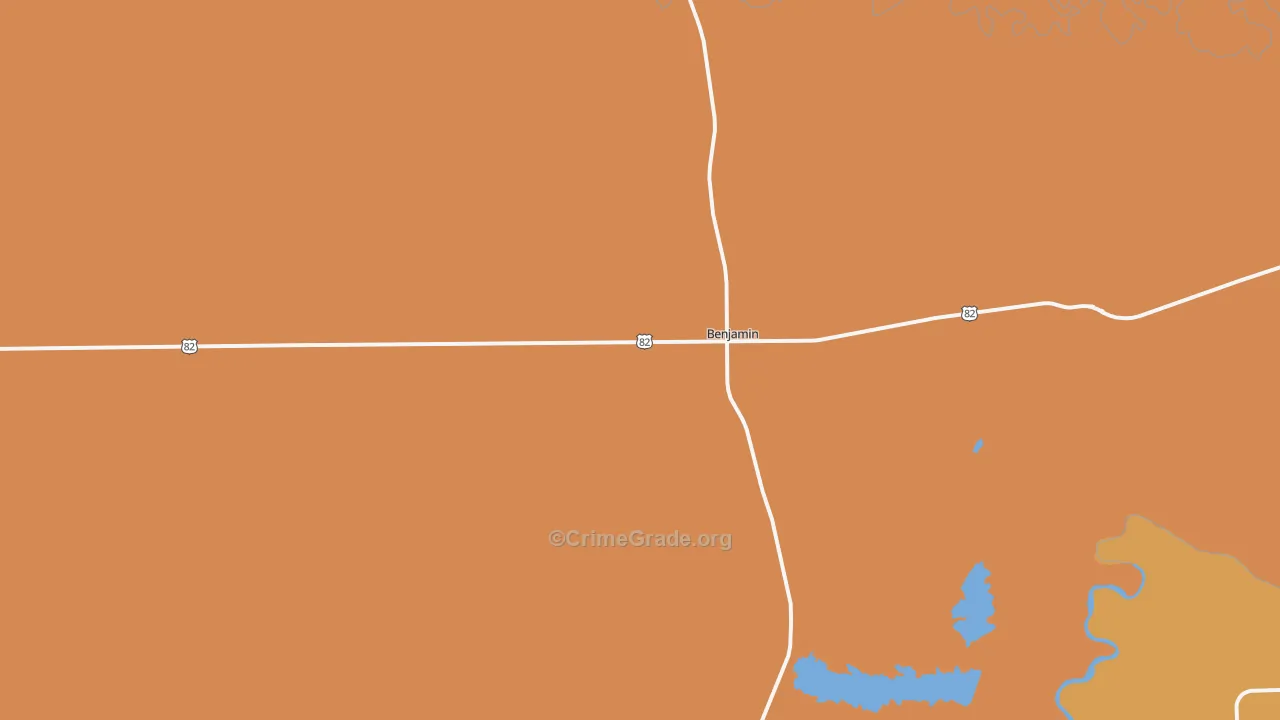 Benjamin, TX Map of Arson Rates