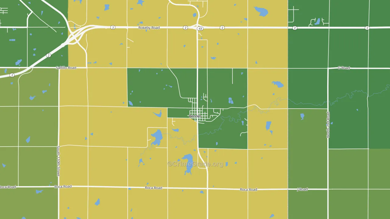 Bennet, NE Map of Arson Rates