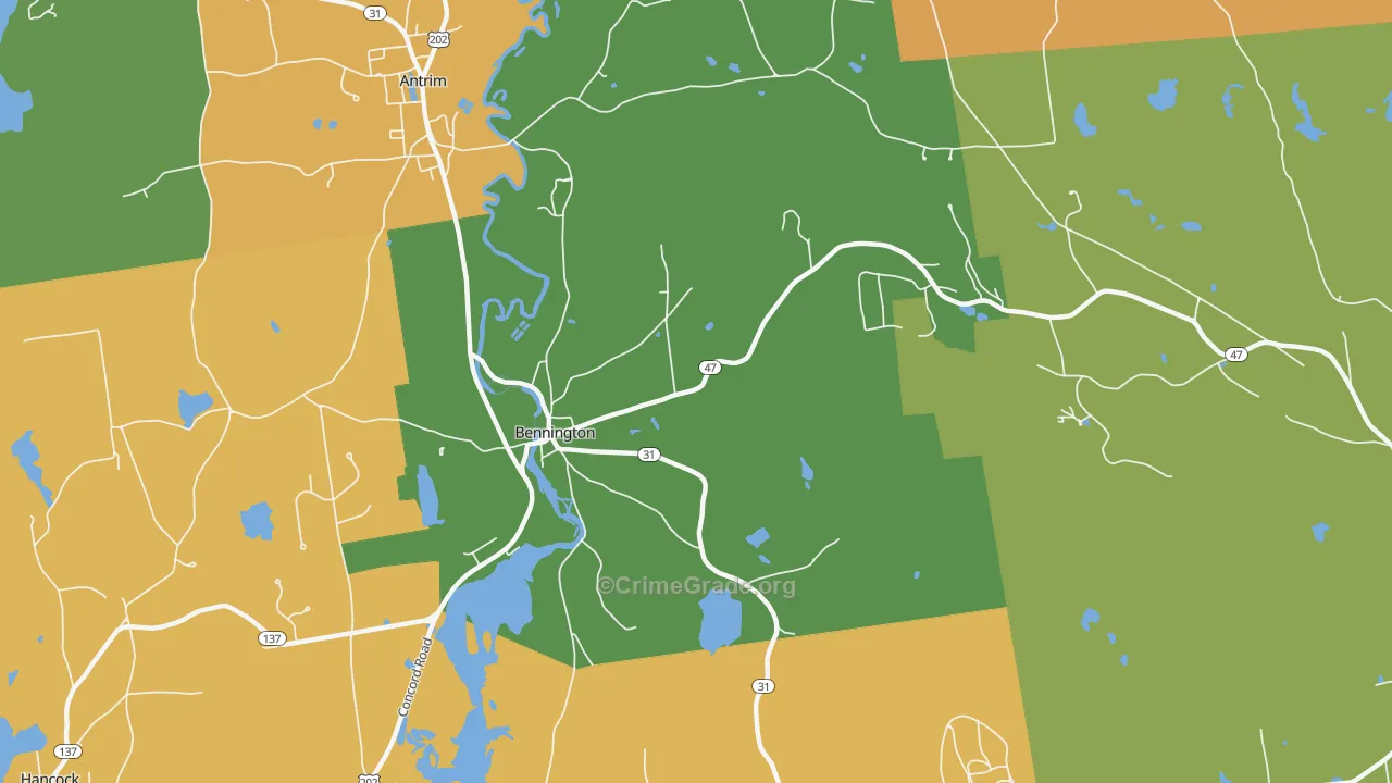 Bennington, NH Map of Arson Rates