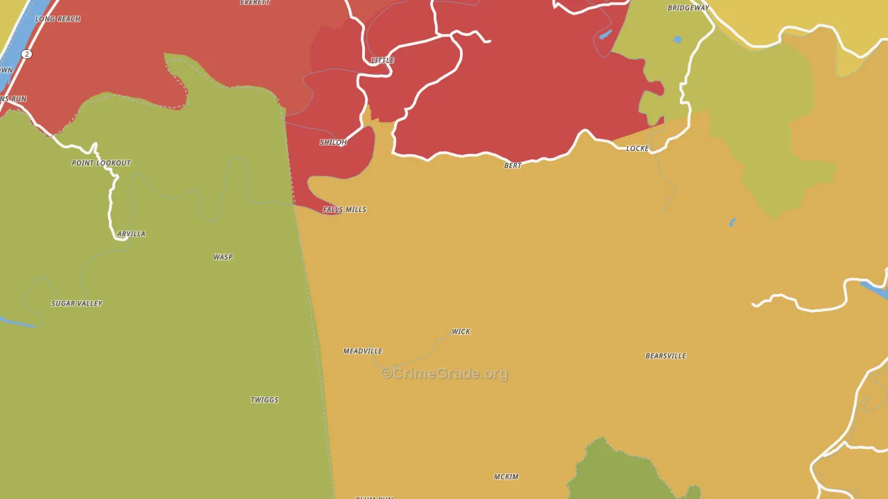 Bens Run, WV Map of Arson Rates