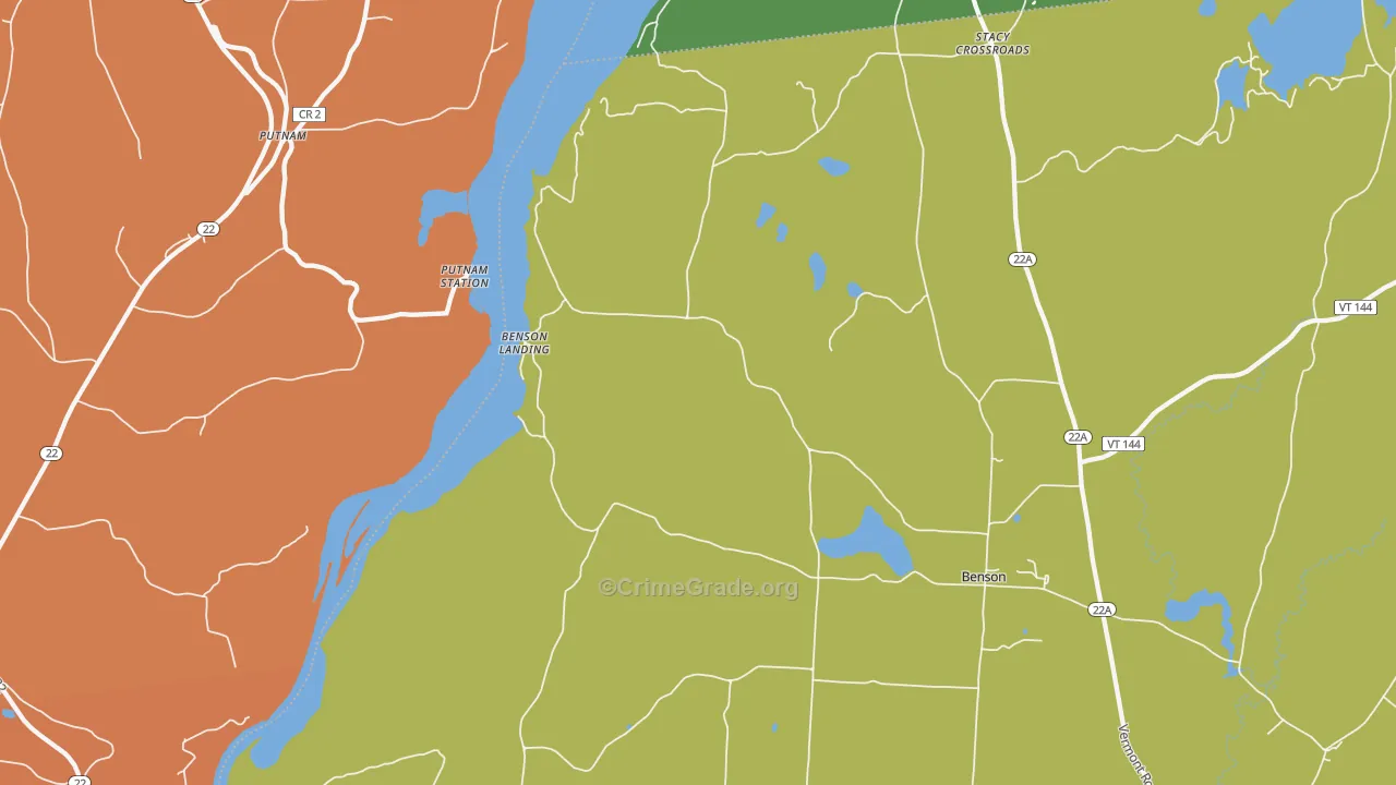 Benson Landing, VT Map of Arson Rates