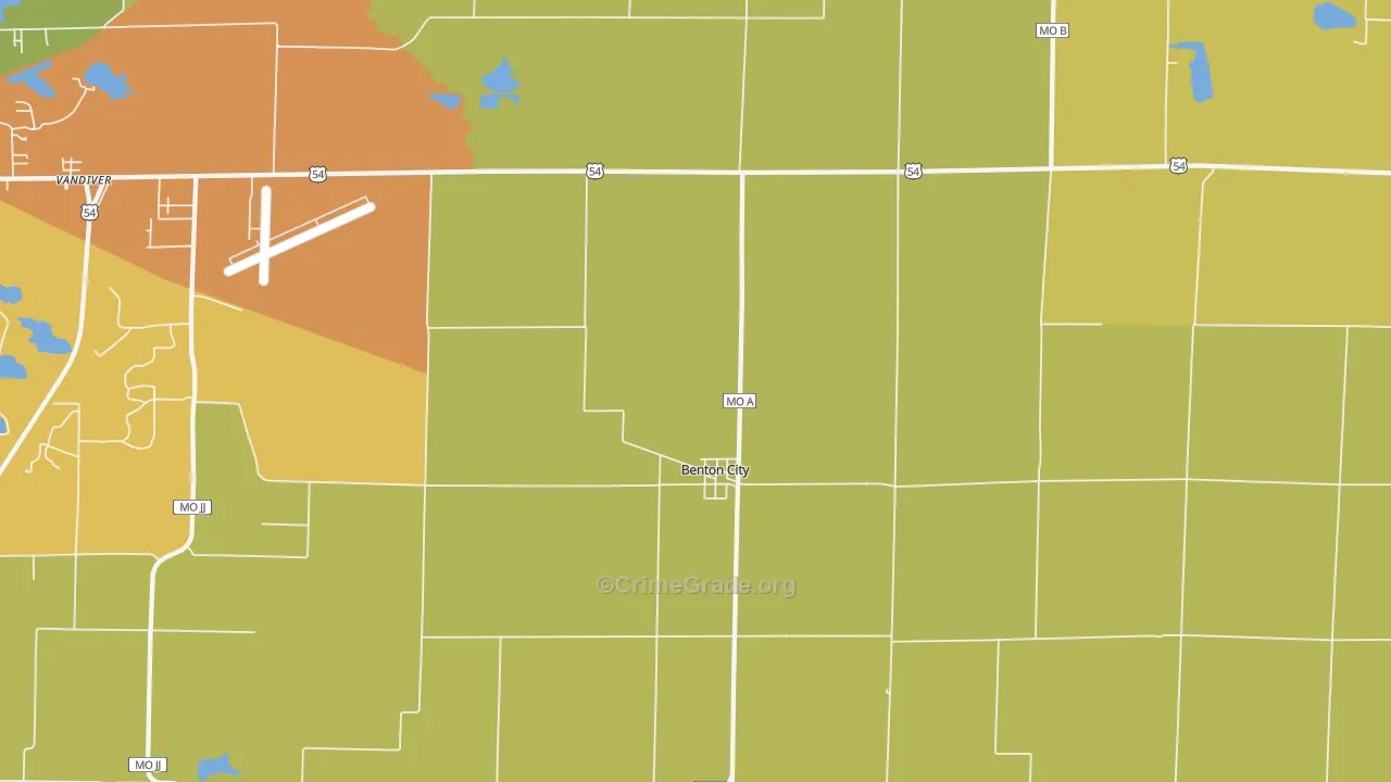 Benton City, MO Map of Arson Rates