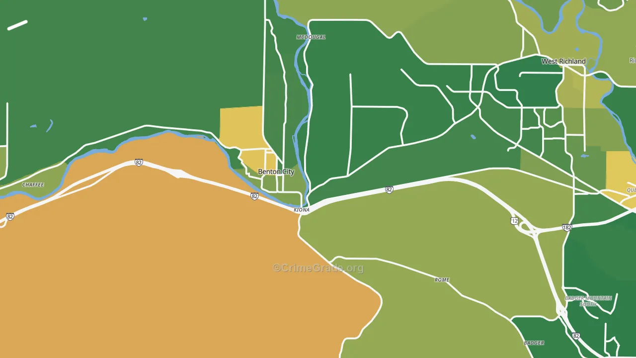 Benton City, WA Map of Arson Rates