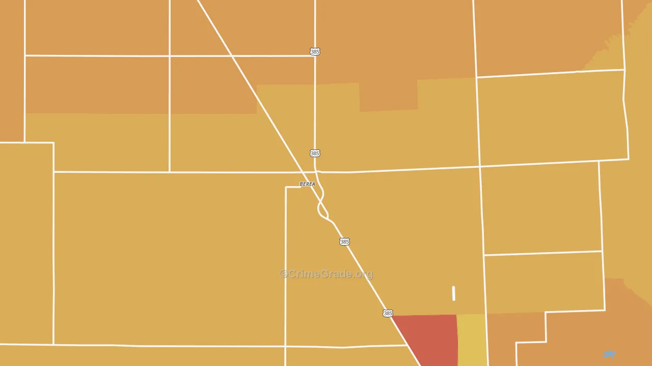 Berea, NE Map of Arson Rates