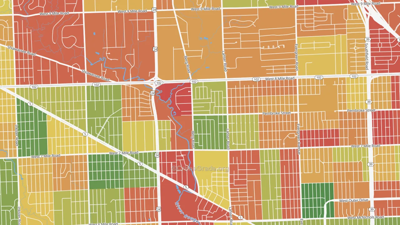 Berg-Lasher, Detroit, MI Map of Arson Rates