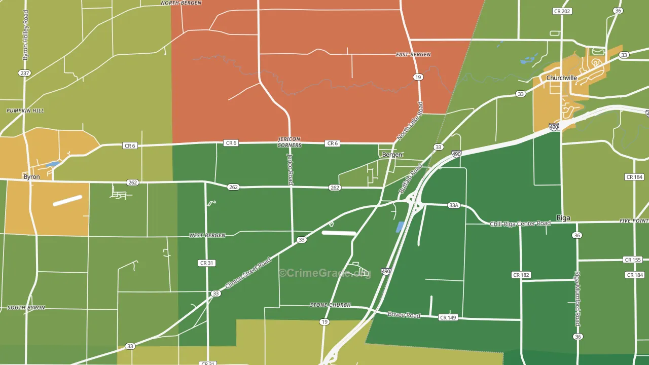 Bergen, NY Map of Arson Rates