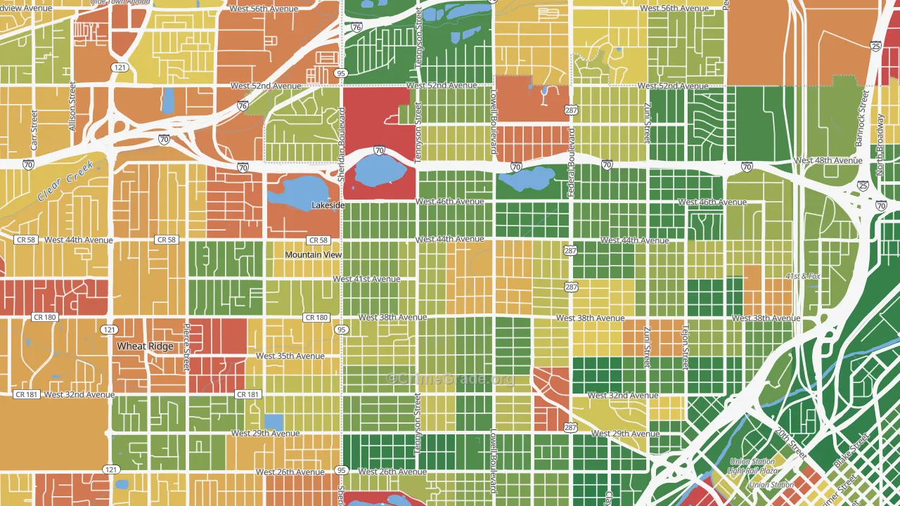 Berkeley, Denver, CO Map of Arson Rates