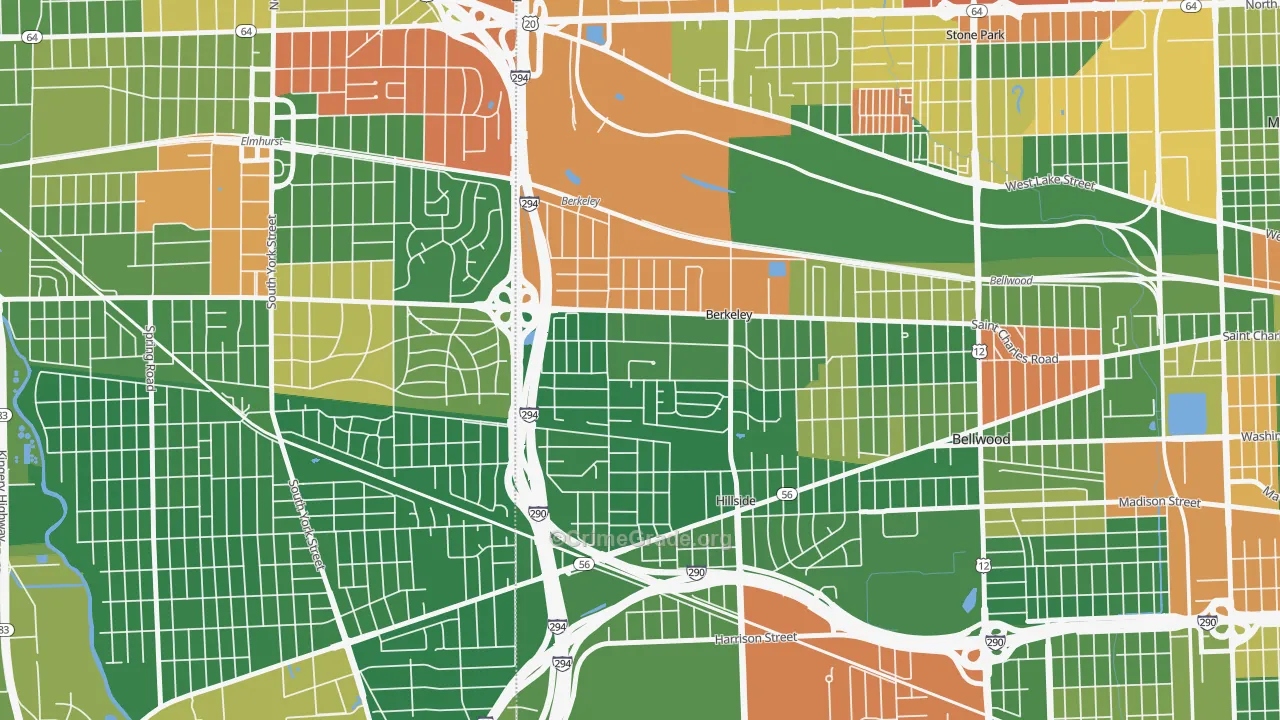 Berkeley, IL Map of Arson Rates