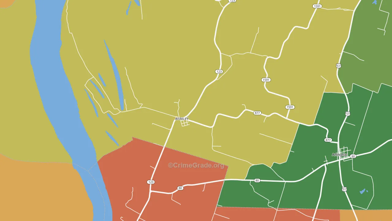 Berkley, KY Map of Arson Rates