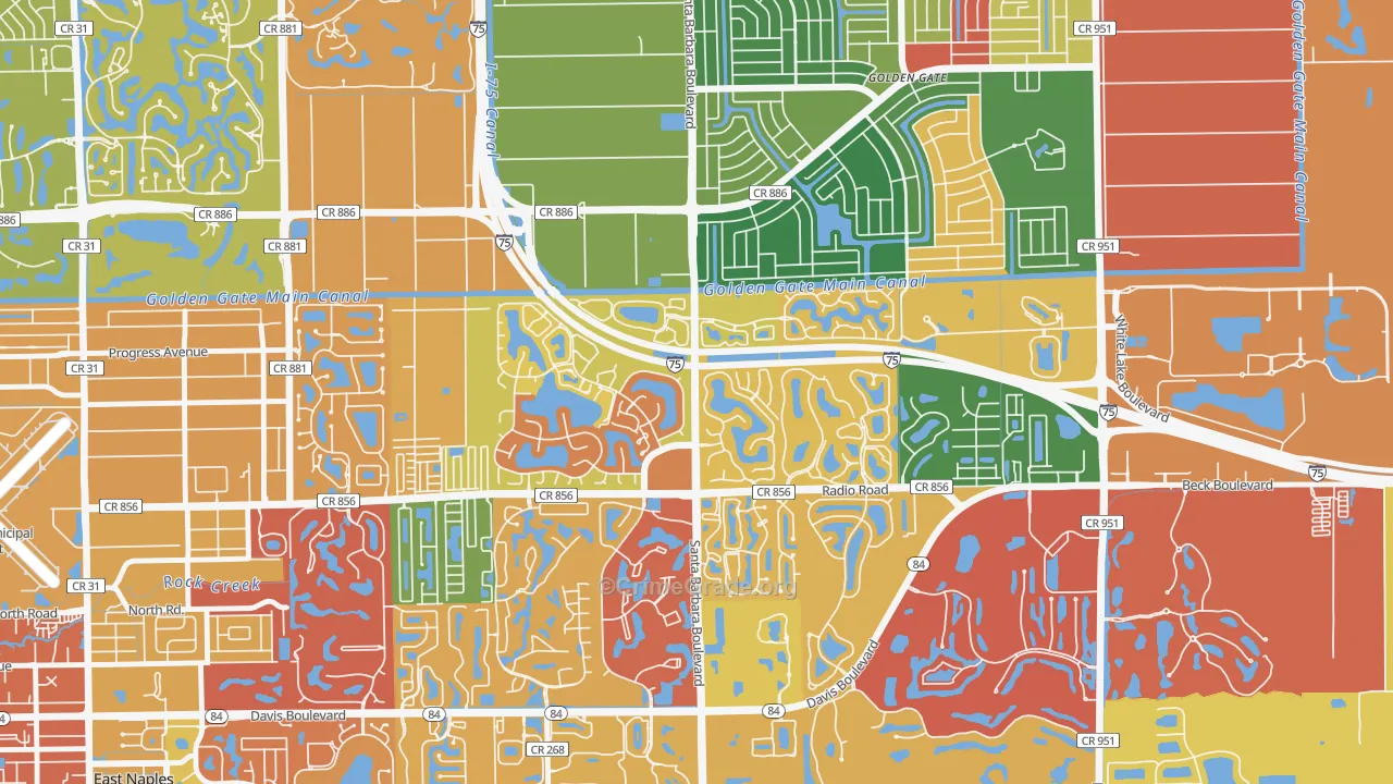 Berkshire Lakes, Naples, FL Map of Arson Rates