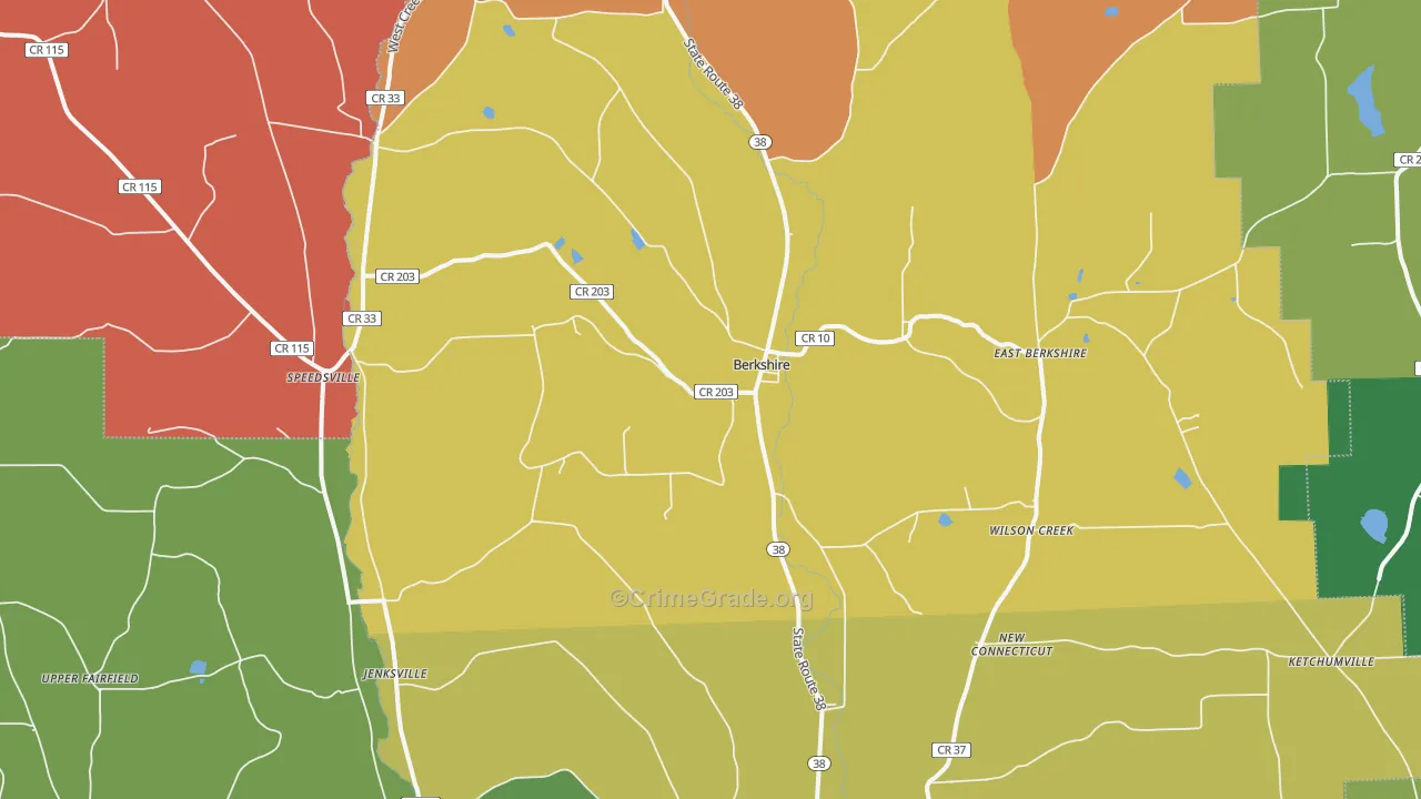 Berkshire, NY Map of Arson Rates