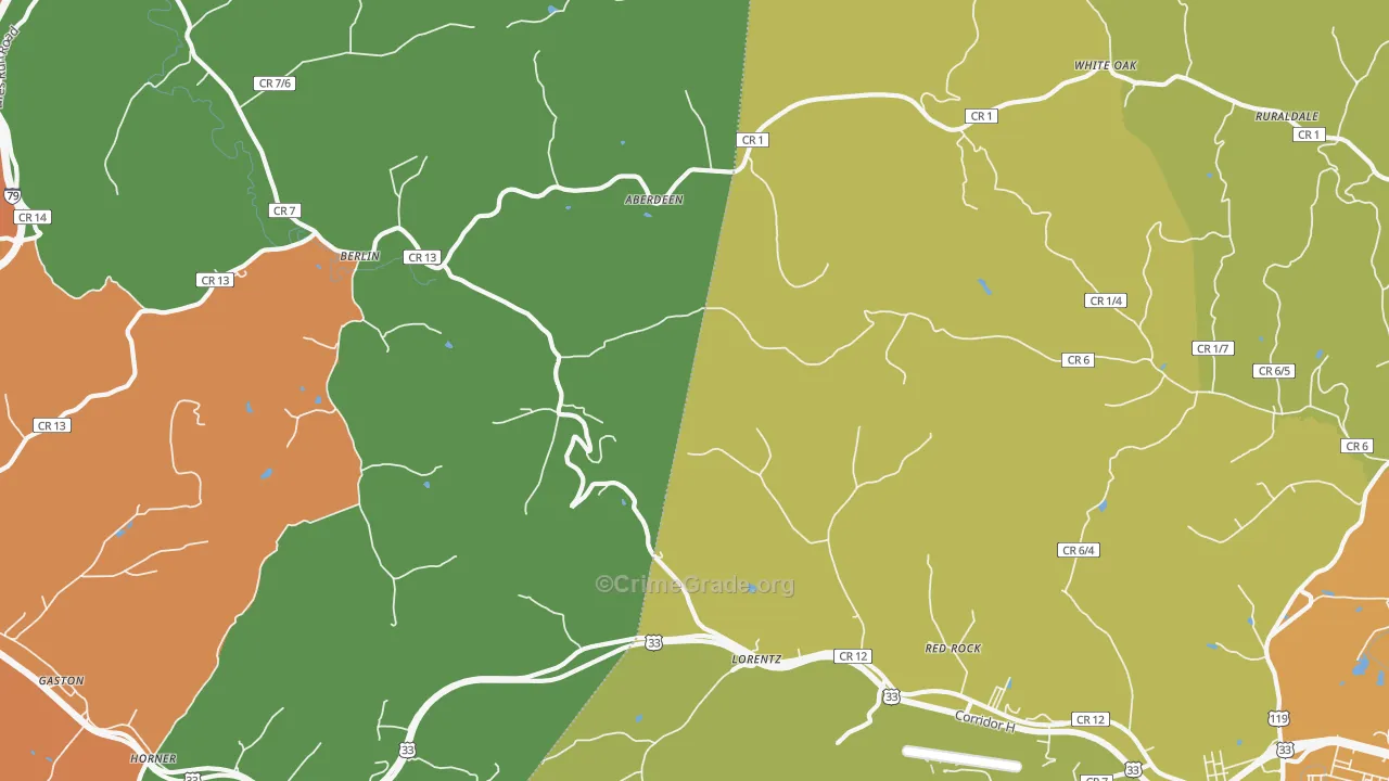 Berlin, WV Map of Arson Rates