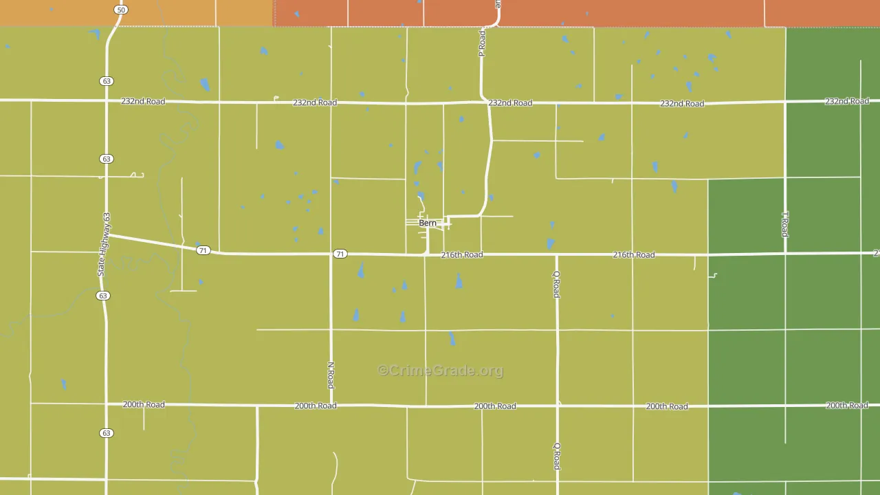 Bern, KS Map of Arson Rates