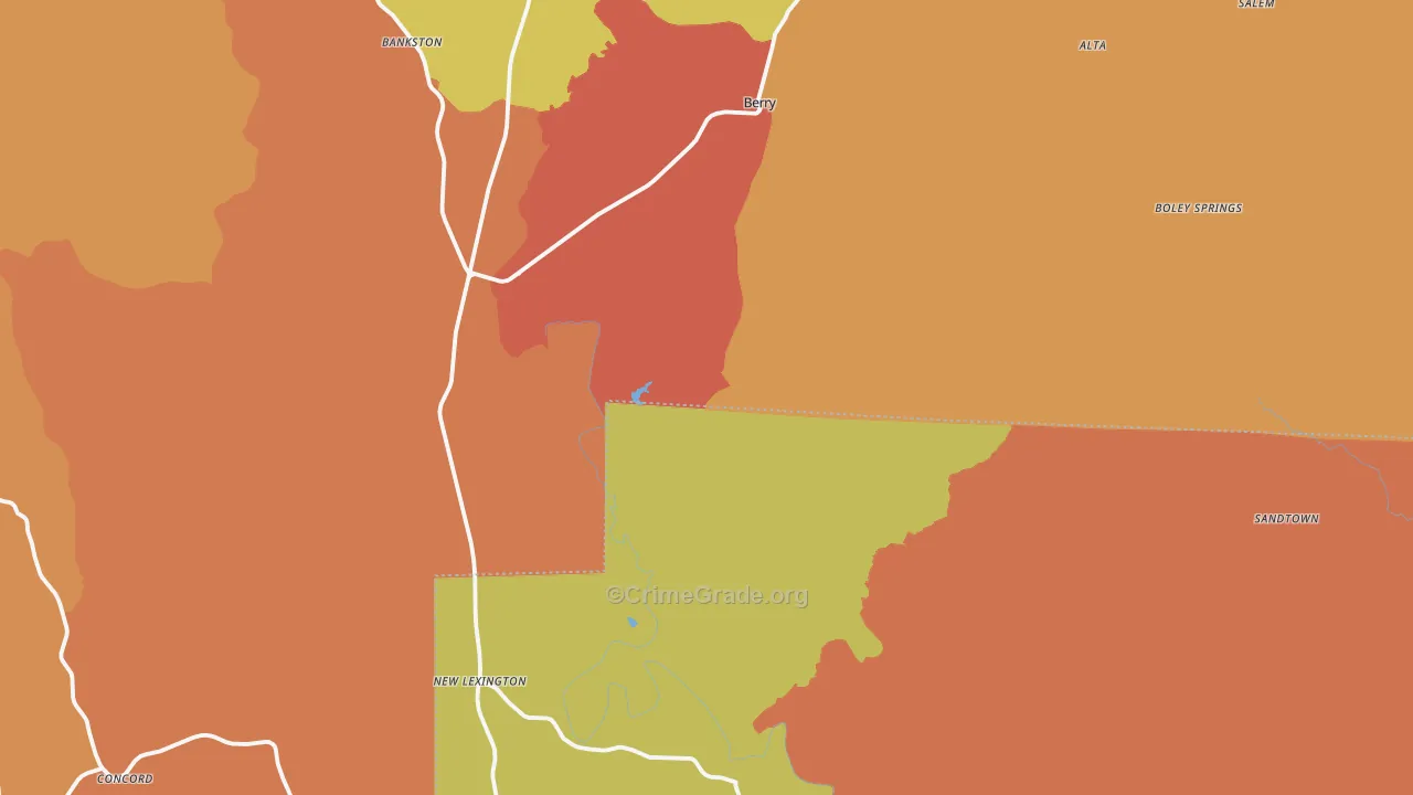 Berry, AL Map of Arson Rates