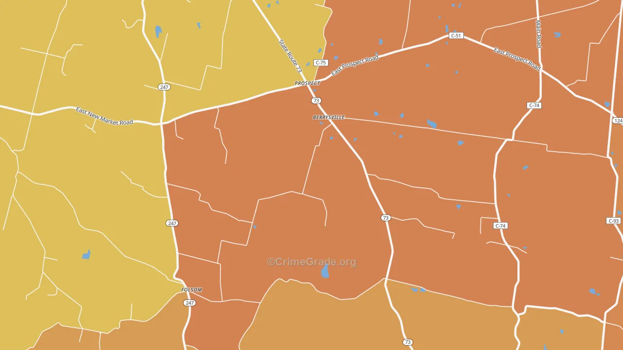Berrysville, OH Map of Arson Rates
