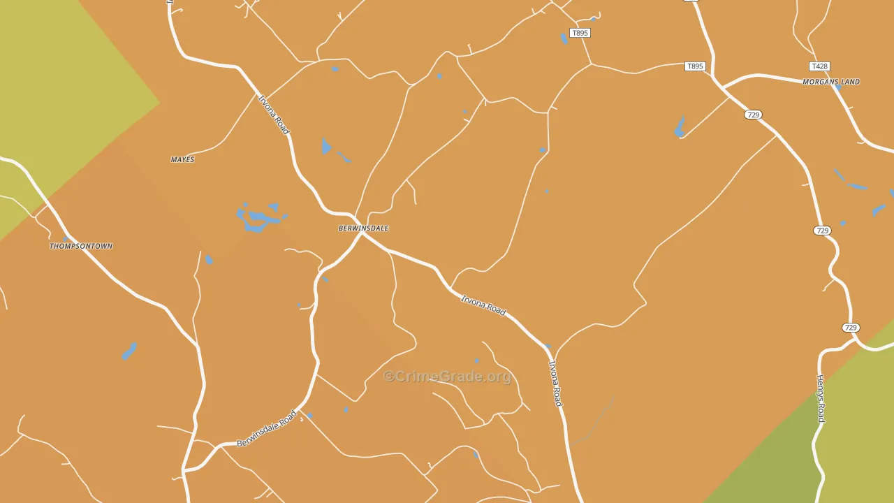 Berwinsdale, PA Map of Arson Rates