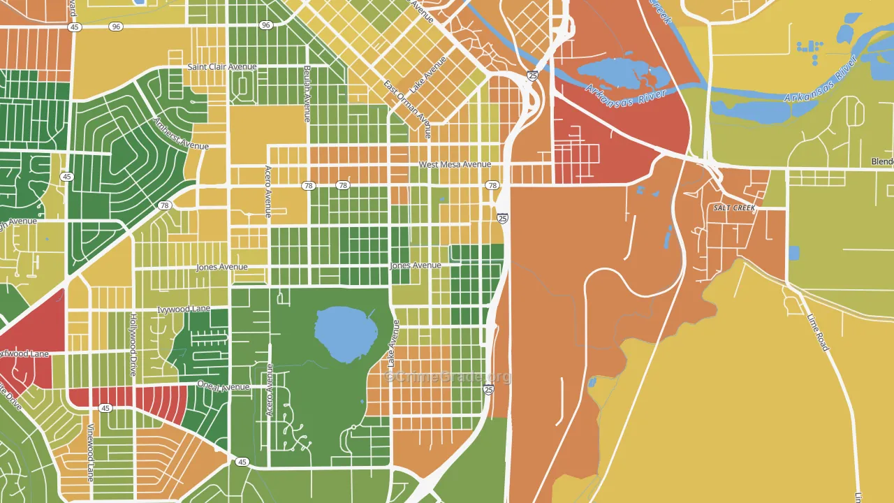 Bessemer, Pueblo, CO Map of Arson Rates