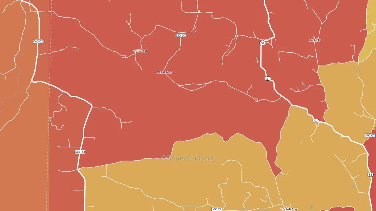 Bessville, MO Map of Arson Rates
