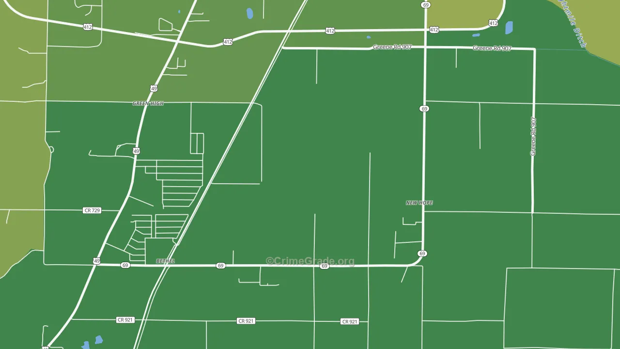 Bethel, AR Map of Arson Rates